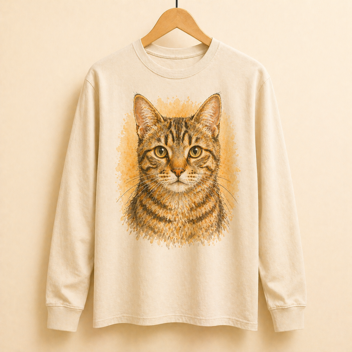 Custom Pet Portrait Long-Sleeve Tee